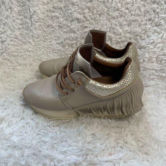 ESSE UT ESSE handmade Italian leather fringe sneaker slip on Italy luxury EUR 36 - Picture 1 of 12